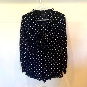 Romeo + Juliet black polka dot romper